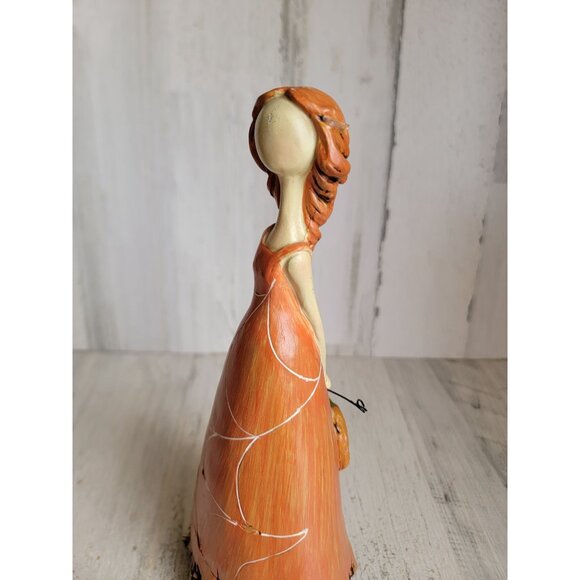 Orange spider web witch pumpkin unique Halloween home decor - Picture 4 of 10